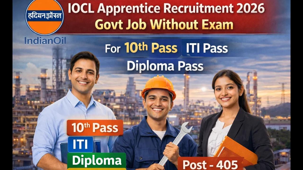 IOCL Apprentice Recruitment 2026 for 12th Pass without Exam, IOCL Apprentice Vacancy 2026 for 12th Pass