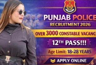 Punjab Police Constable Bharti 2026 for 3,298 Posts for 12th Pass