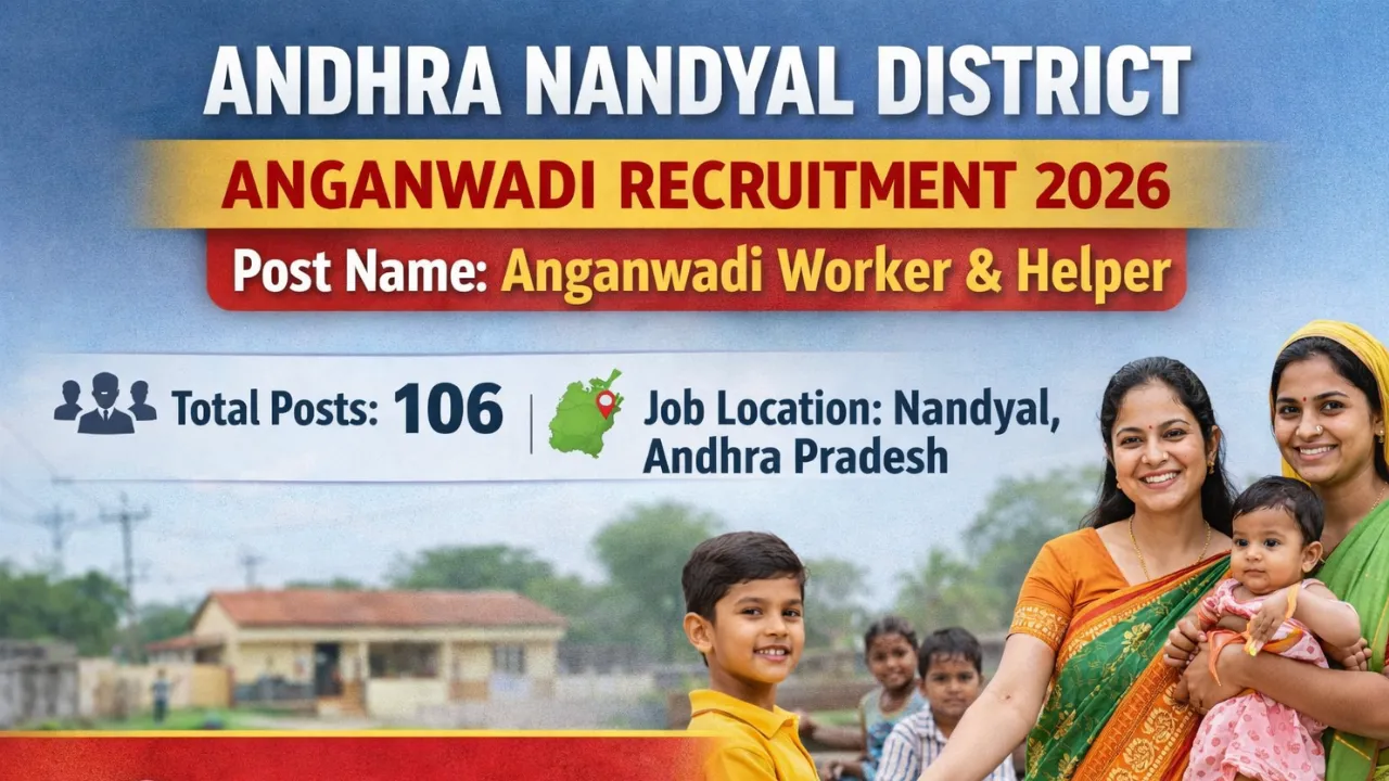 Andhra Nandyal District Anganwadi Recruitment 2026 for 106 Posts